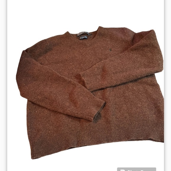 Polo by Ralph Lauren Vtg 100% lambs wool Sz XL brown pullover sweater Y2K - Picture 5 of 8